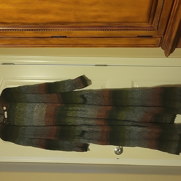 Anthropologie duster sweater w/pocket crocheted so imperfections and snags SZ L - Picture 1 of 13